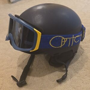 SMITH Blue Kids Ski Helmet with Goggles